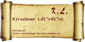 Kirschner Lóránt névjegykártya